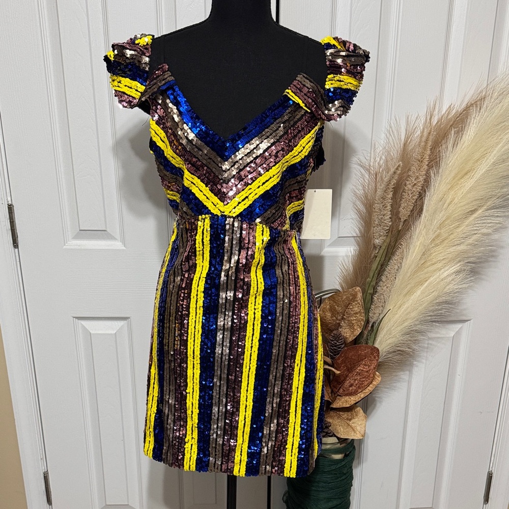 Boston Proper Vibrant Sequin Mini Dress